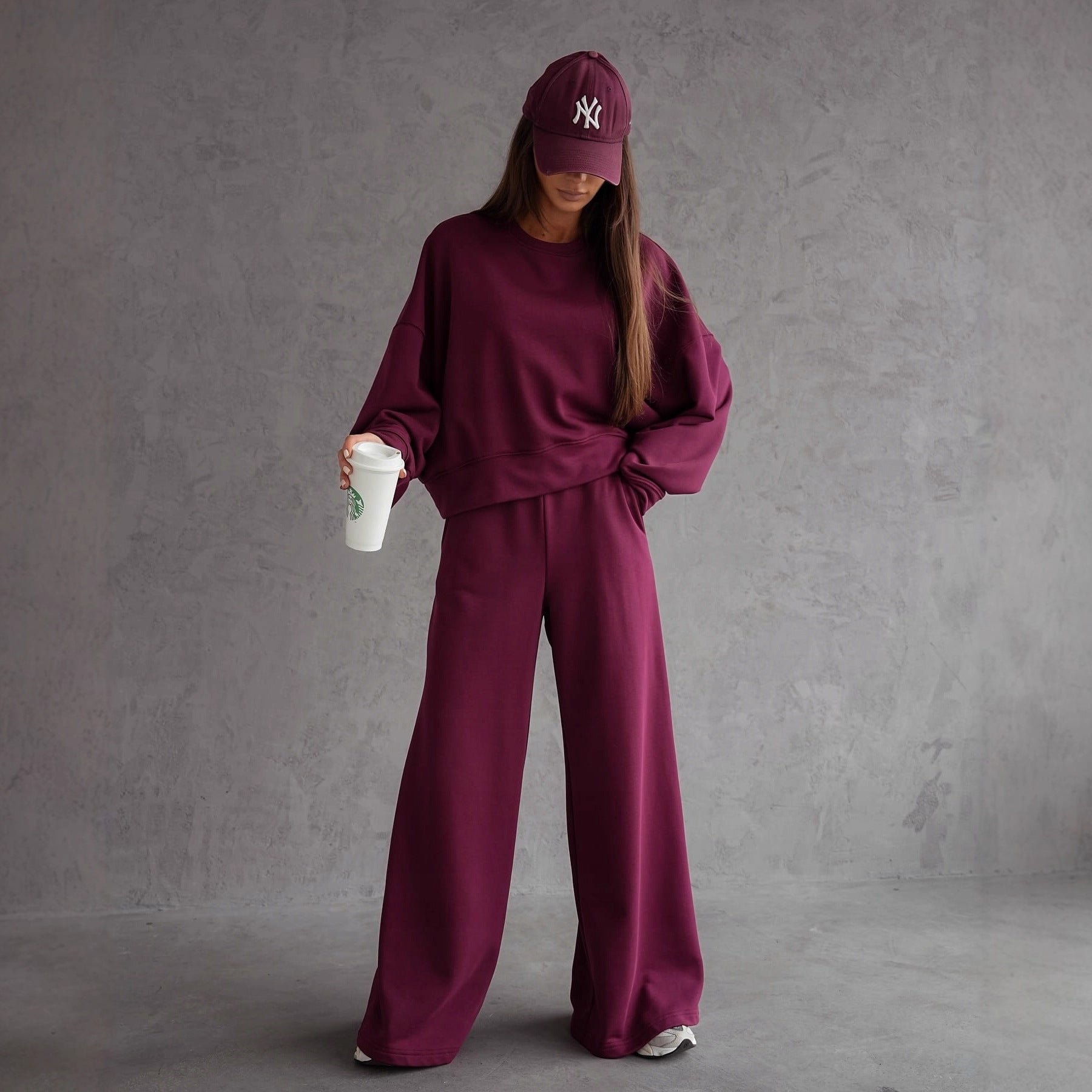 Rose Red Casual Pocket Set – Korean Inspired Elegance