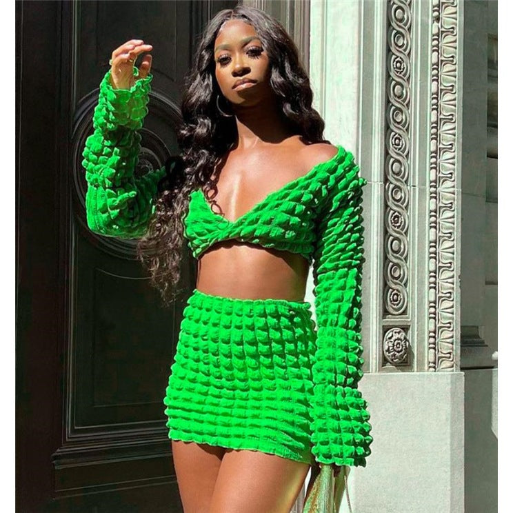 Comfortable Fashion Fitted Top Skirt Suit