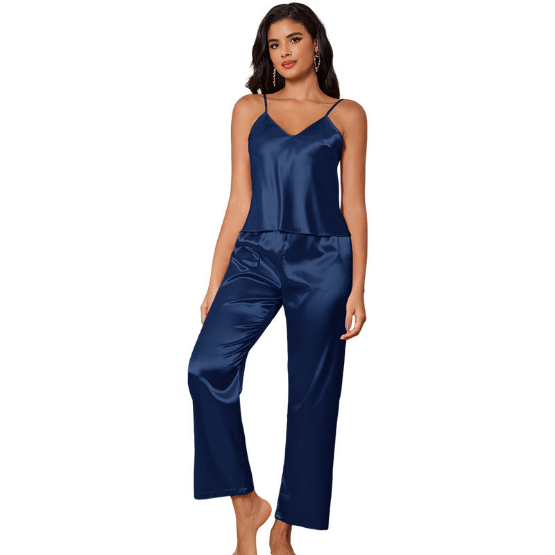 Women's Sleeveless Pajama Set with Suspenders – Casual & Comfy