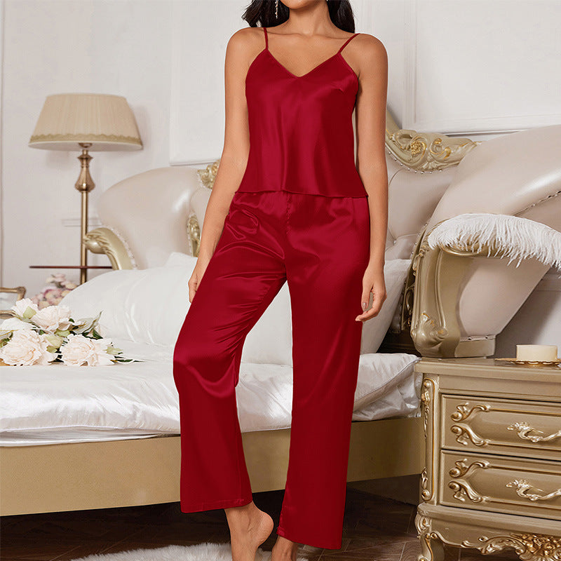 Women's Sleeveless Pajama Set with Suspenders – Casual & Comfy