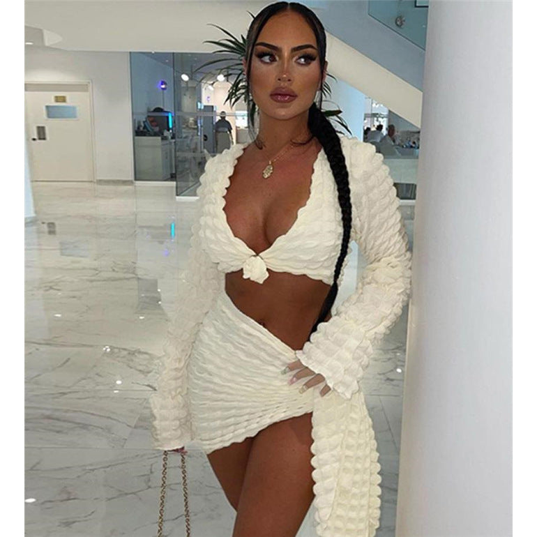 Comfortable Fashion Fitted Top Skirt Suit