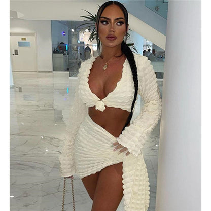 Comfortable Fashion Fitted Top Skirt Suit