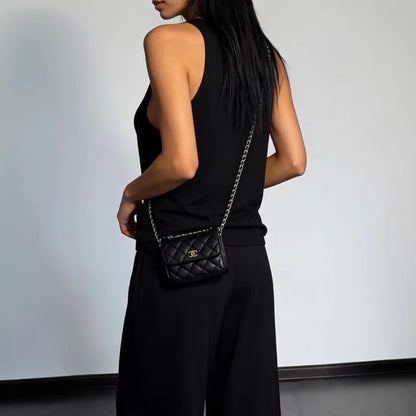 Womens Casual Sleeveless Top And Straight-Leg Pants Set